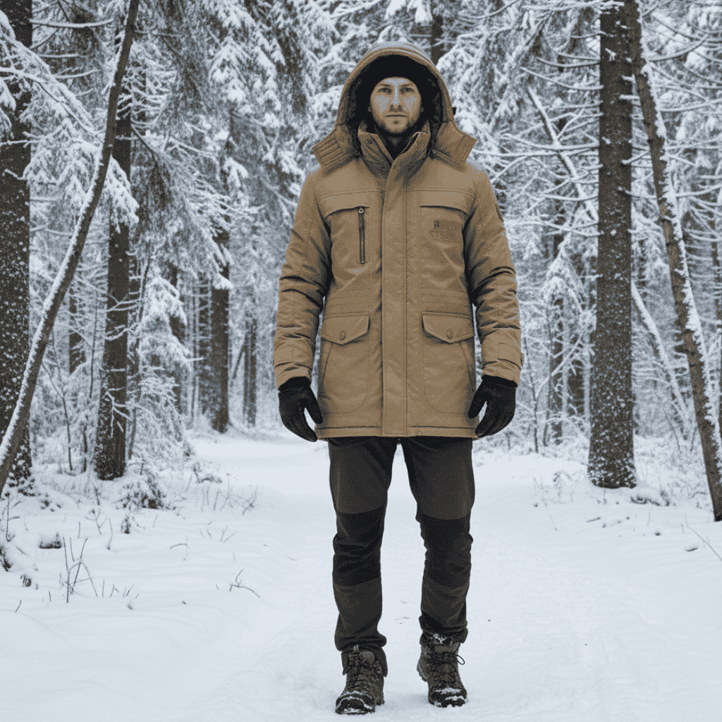 FrostGuard | Steppparka mit Winddichtem Material und Abnehmbarer Kapuze | Ideal für Outdoor-Aktivitäten im Winter 1