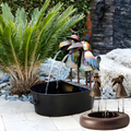 Gartenbrunnen mit Tiermotiv aus Polyresin | Naturstein-Optik & sanftes Plätschern | Für Terrasse, Balkon & Garten, Pumpe inkl. 2
