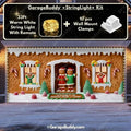 Gingerbread Family Christmas Garage Door Cover - Festive Holiday Decor 14