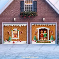Gingerbread Family Christmas Garage Door Cover - Festive Holiday Decor 8