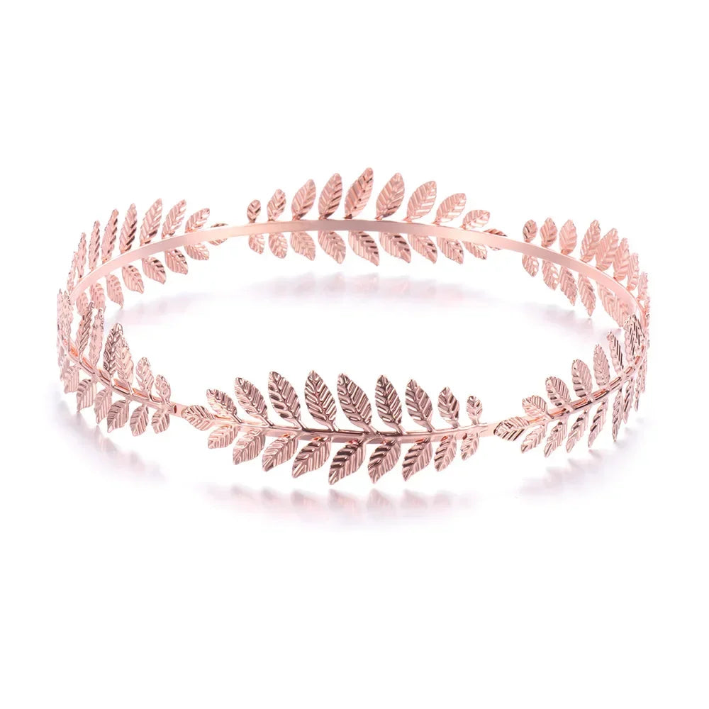 Gouden Haarband Dames met Bladvorm voor Bruiloft en Feestelijke Gelegenheden 12
