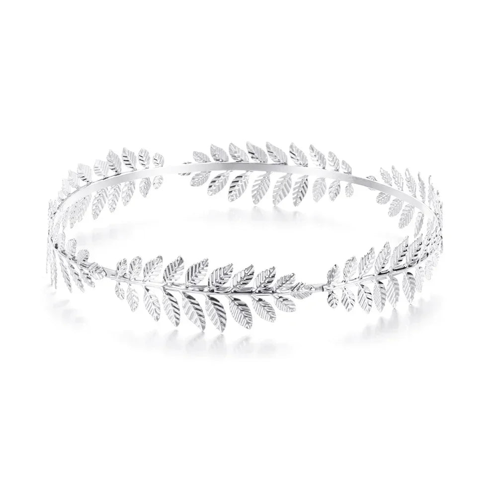 Gouden Haarband Dames met Bladvorm voor Bruiloft en Feestelijke Gelegenheden 7