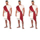 Costume masculin avec écharpe rouge
