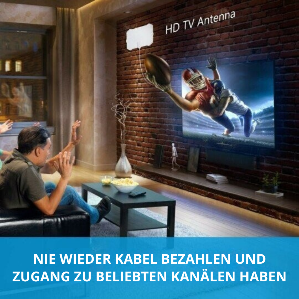 HDTV Antenne Indoor mit Signalverstärker | Slim TV-Antenne für HD-Empfang | Koaxialkabel inklusive | einfache Installation 7