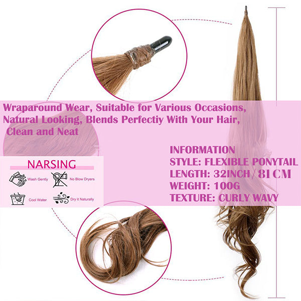 Haarteil Pferdeschwanz voluminös & einfach anzubringen | Sicherer Halt & natürliches Styling | Leicht zu tragen, mehrere Farben & Styles 3
