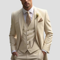 Herenpak Driekleurig Slim Fit Met Blazer, Gilet En Broek Voor Bruiloften 3
