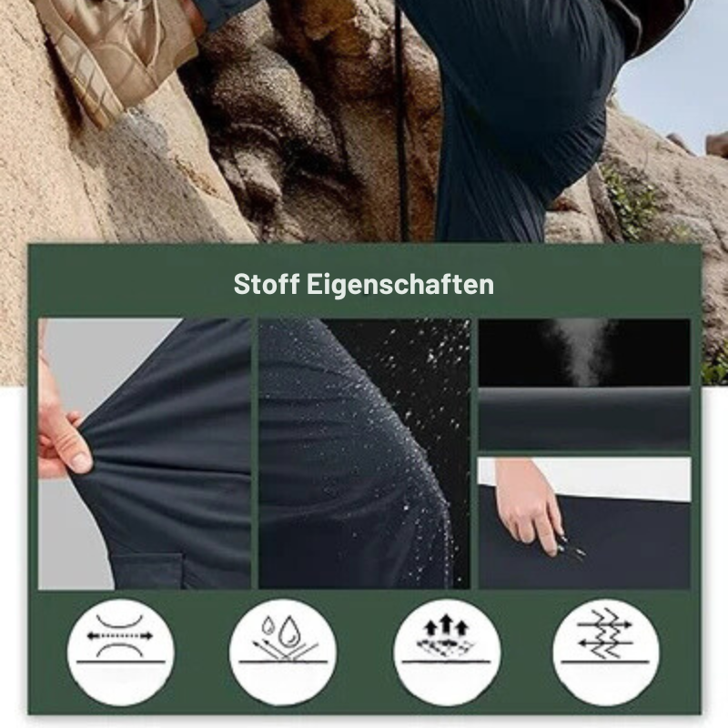 Herren Cargo-Hose Stretch mit 6 Taschen | schnelltrocknend & schmutzabweisend | elastischer Bund | Outdoor & Alltag 1
