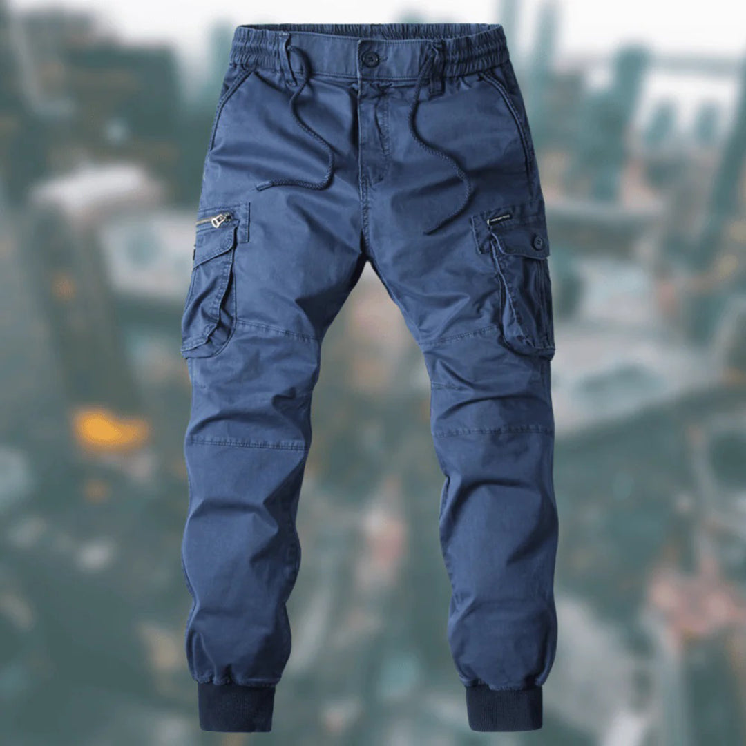 Herren Jogger Cargo Hose mit Elastischem Bund, Praktischen Taschen, Bequem und Modern 1