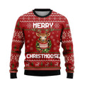 Herten kersttrui voor heren met crewneck en gebreide elanden 2