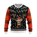 Herten kersttrui voor heren met crewneck en gebreide elanden 4