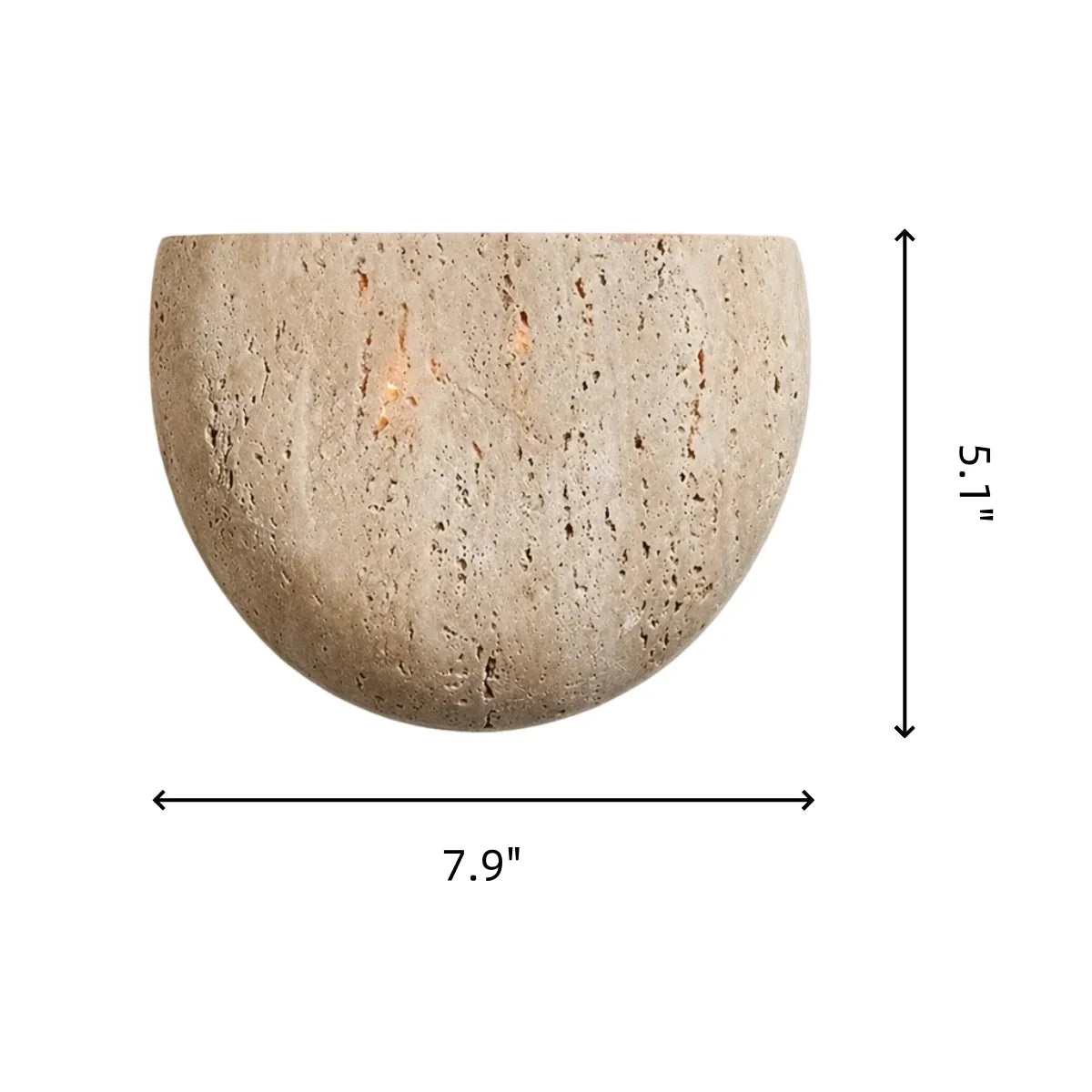 Iselin Wabi-Sabi Travertine Half-Moon Wall Sconce 7