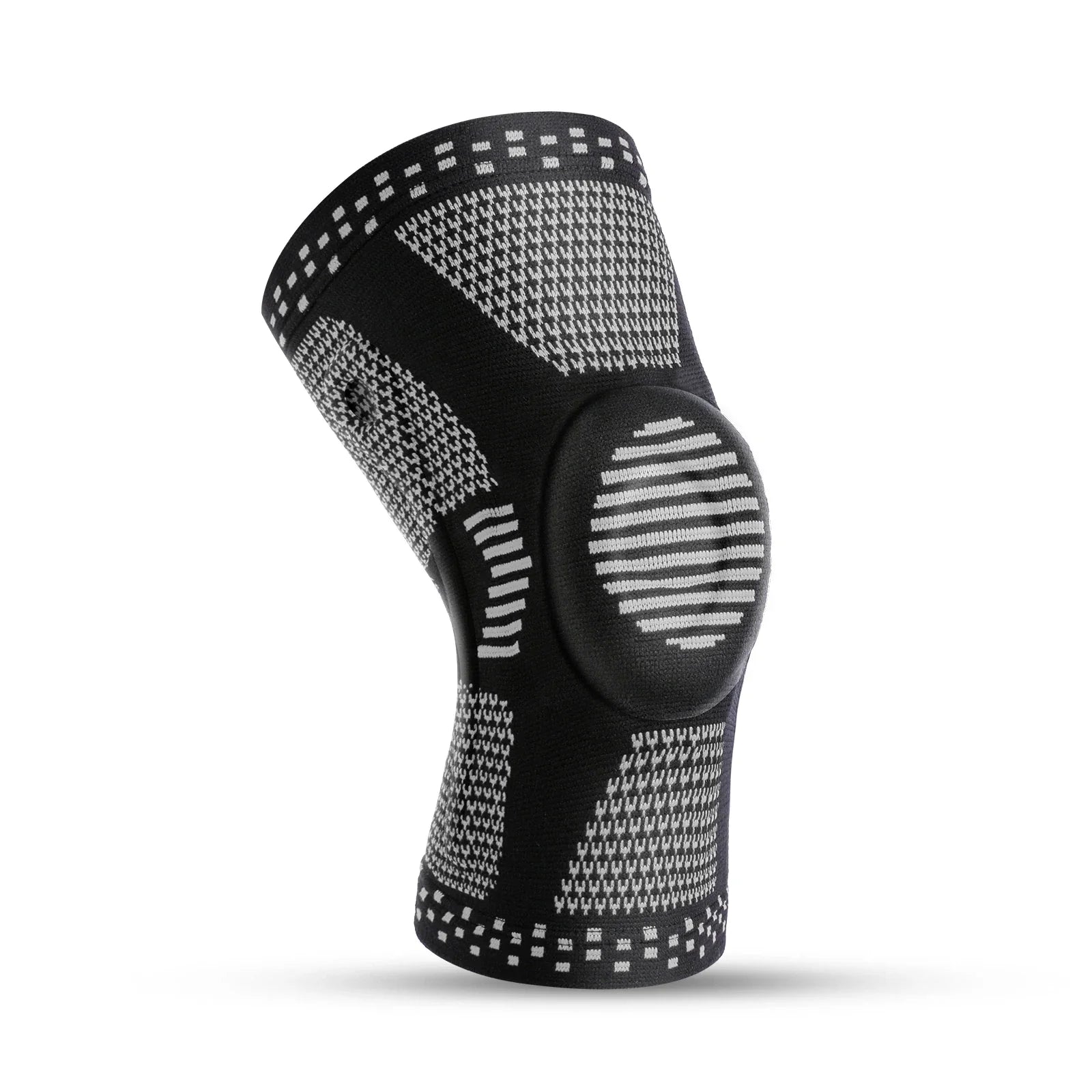 Kompressions-Kniemanschette aus Silikon für Sport, Fitness und Rehabilitation, Schwarz 10