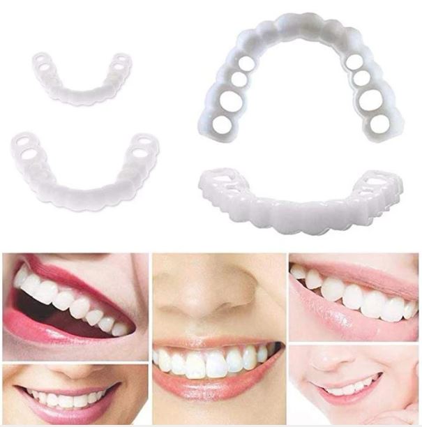 Kosmetische Snap-On Veneers Zahnprothese | Flexibles Zahn-Cover natürlich weiß | Wiederverwendbar, DIY-Anpassung per Warmwasser 5