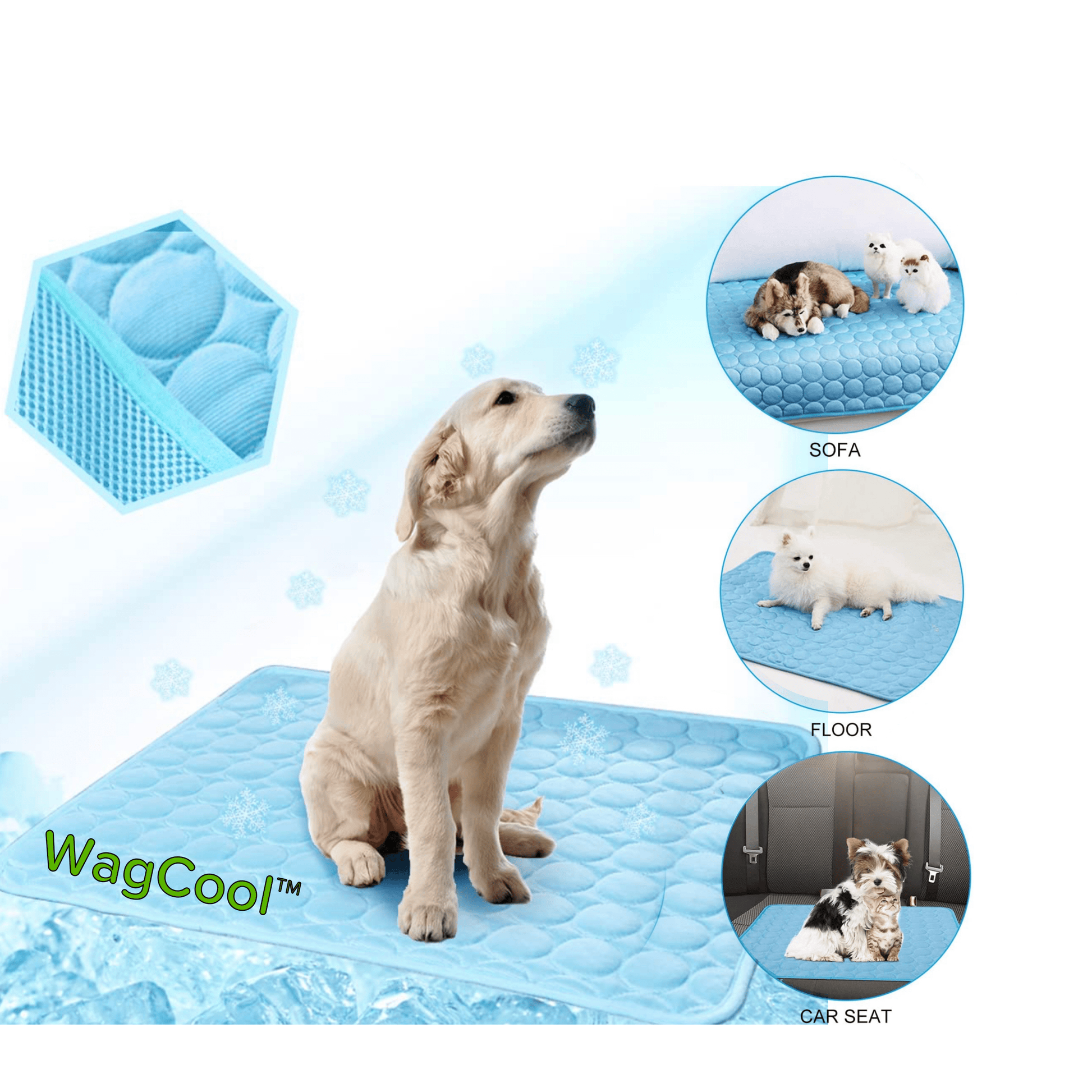 Kühlmatte Katze – Druckaktiv, Ice-Silk, Faltbar, Ideal für Hunde und Katzen, Leichte Abkühlung an warmen Tagen 2