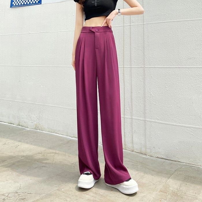 Lange weite Damen Stoffhose mit Taschen | Bequemer Sitz & vielseitig kombinierbar | Für Büro & Freizeit, S–3XL, High-Waist Look 3