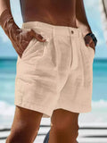 Leichte Leinen Herren Shorts, Atmungsaktiv, Regular Fit, Vielseitig, Ideal für Freizeit und Urlaub 0