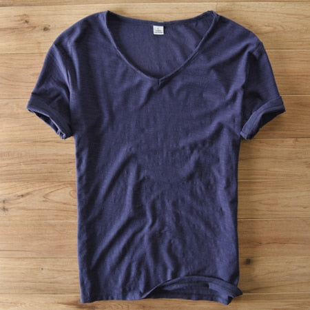 Leichtes Leinen V-Ausschnitt Shirt Herren – Atmungsaktiv & Sommerlich – Thilo 6