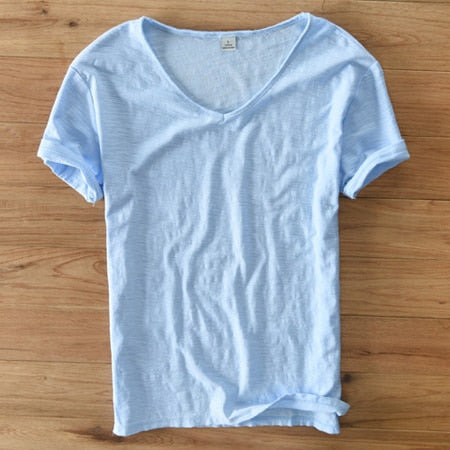Leichtes Leinen V-Ausschnitt Shirt Herren – Atmungsaktiv & Sommerlich – Thilo 7