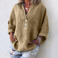 Leinenbluse Damen – Stilvolle Regular Fit Bluse aus Leinen für Frühling, vielseitig kombinierbar, verschiedene Farben 1