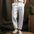 Leinenhose Herren Gerade Passform 100% Atmungsaktiv Sommer Freizeit Hose 1