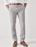 Leinenhose Herren Slim Fit 100% Leinen Atmungsaktiv für Sommerliche Anlässe 0