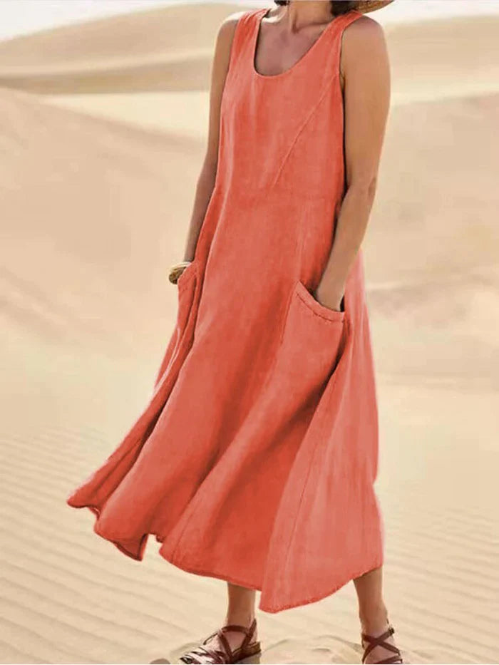 Leinenkleid mit Taschen - Lina 3