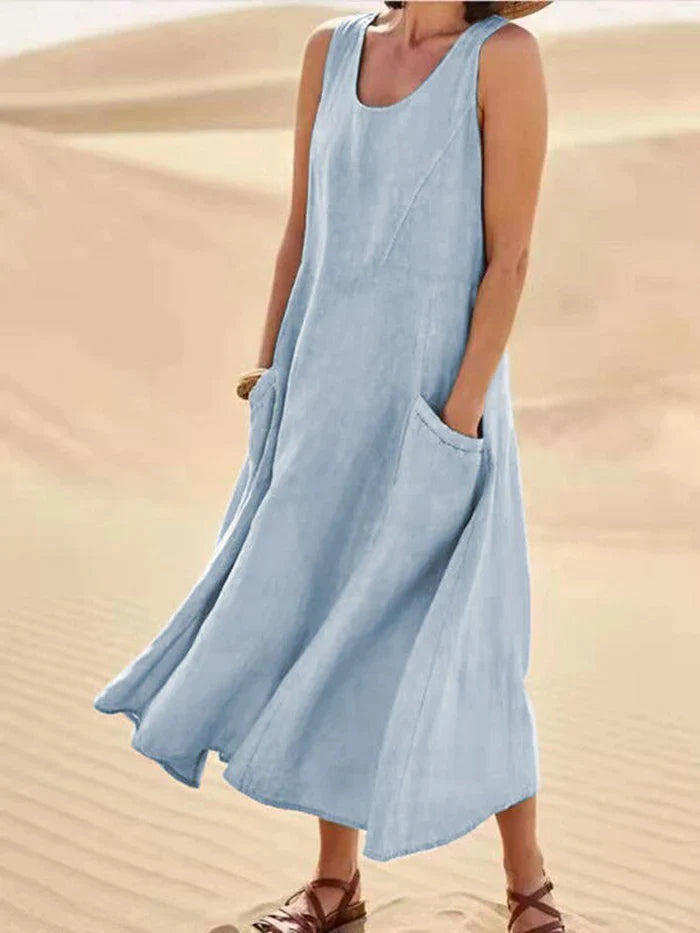 Leinenkleid mit Taschen - Lina 4