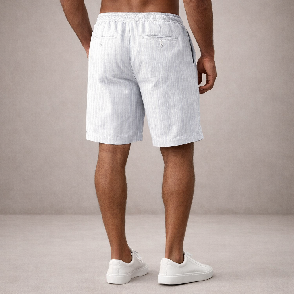 Leinenshorts für Herren, normale Passform, atmungsaktiv, Sommer, Freizeit 1