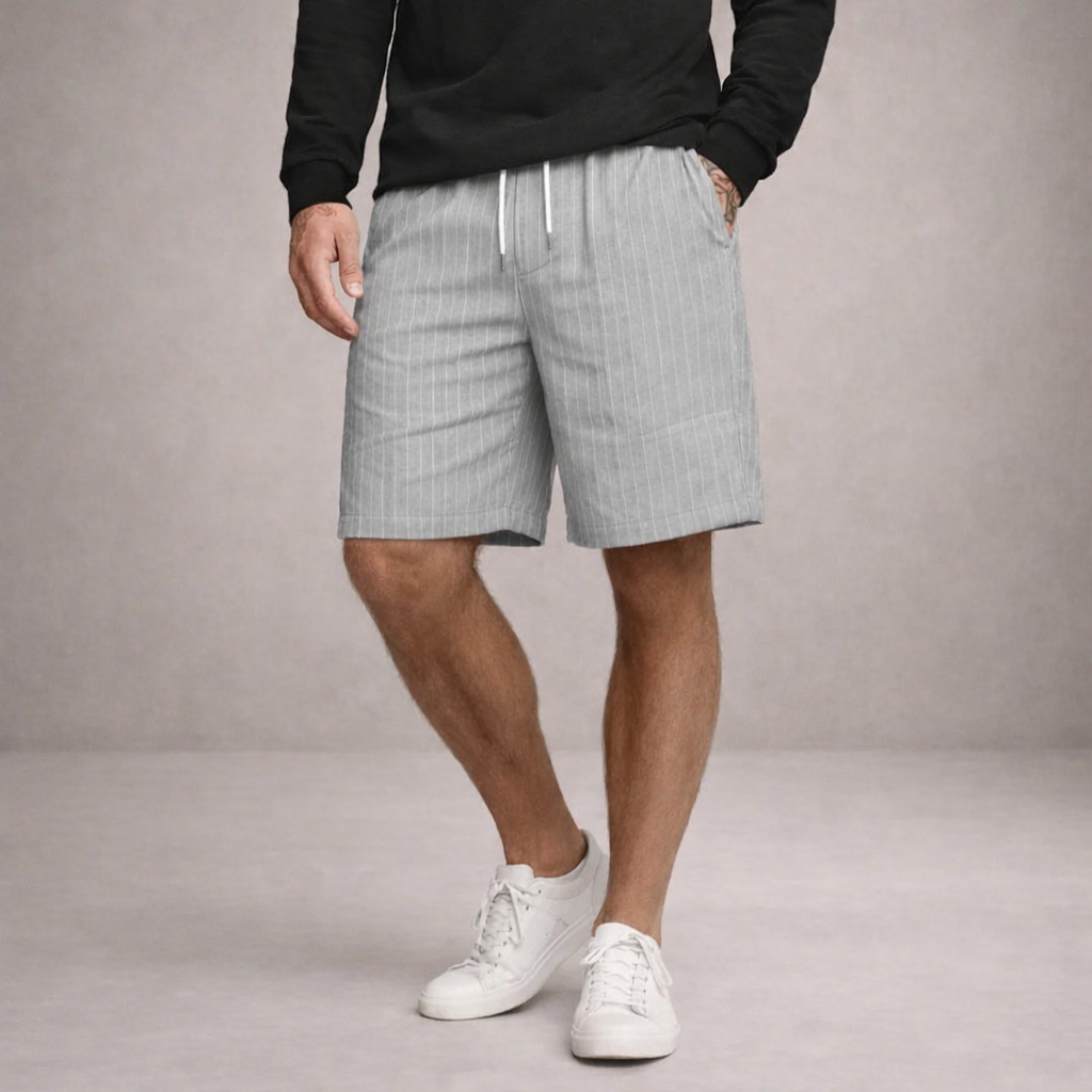 Leinenshorts für Herren, normale Passform, atmungsaktiv, Sommer, Freizeit 12