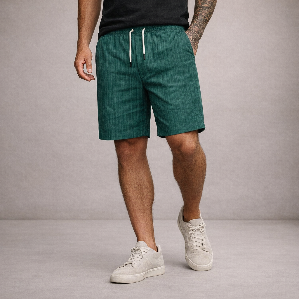 Leinenshorts für Herren, normale Passform, atmungsaktiv, Sommer, Freizeit 14