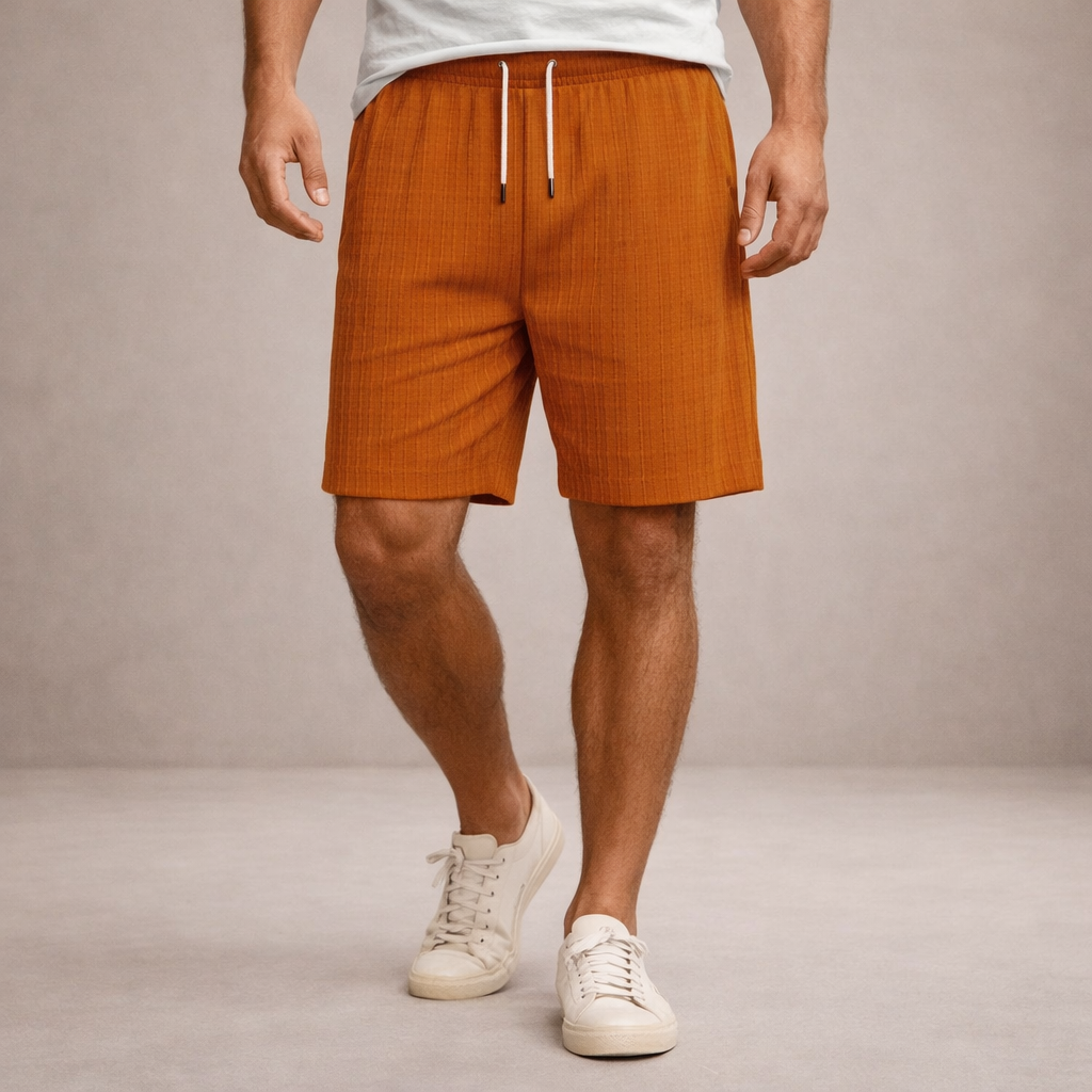 Leinenshorts für Herren, normale Passform, atmungsaktiv, Sommer, Freizeit 15