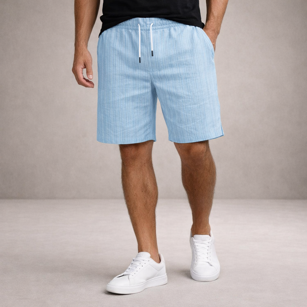 Leinenshorts für Herren, normale Passform, atmungsaktiv, Sommer, Freizeit 3