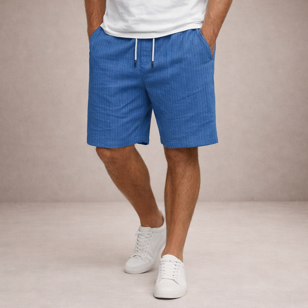 Leinenshorts für Herren, normale Passform, atmungsaktiv, Sommer, Freizeit 5