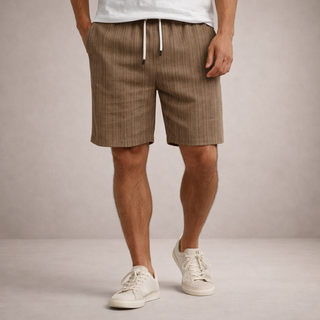 Leinenshorts für Herren, normale Passform, atmungsaktiv, Sommer, Freizeit 9