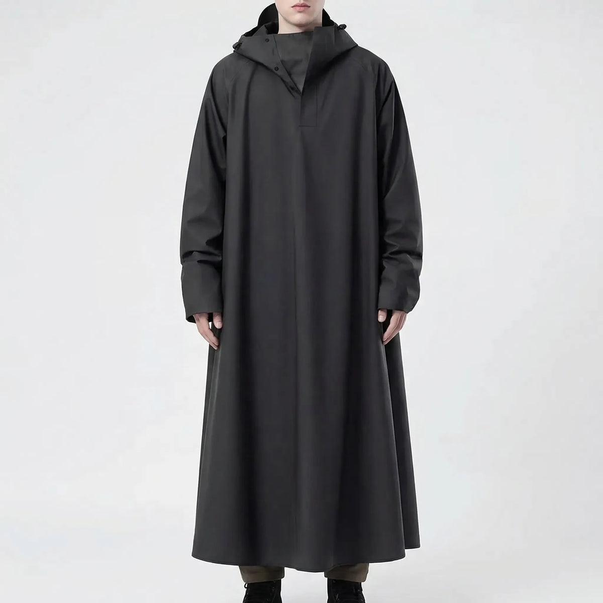 Long Hooded Riding Rain Jacket - Drizlecape 0