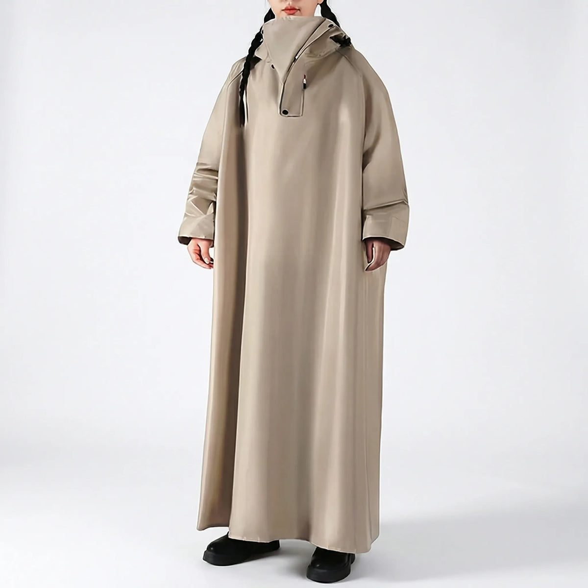 Long Hooded Riding Rain Jacket - Drizlecape 5
