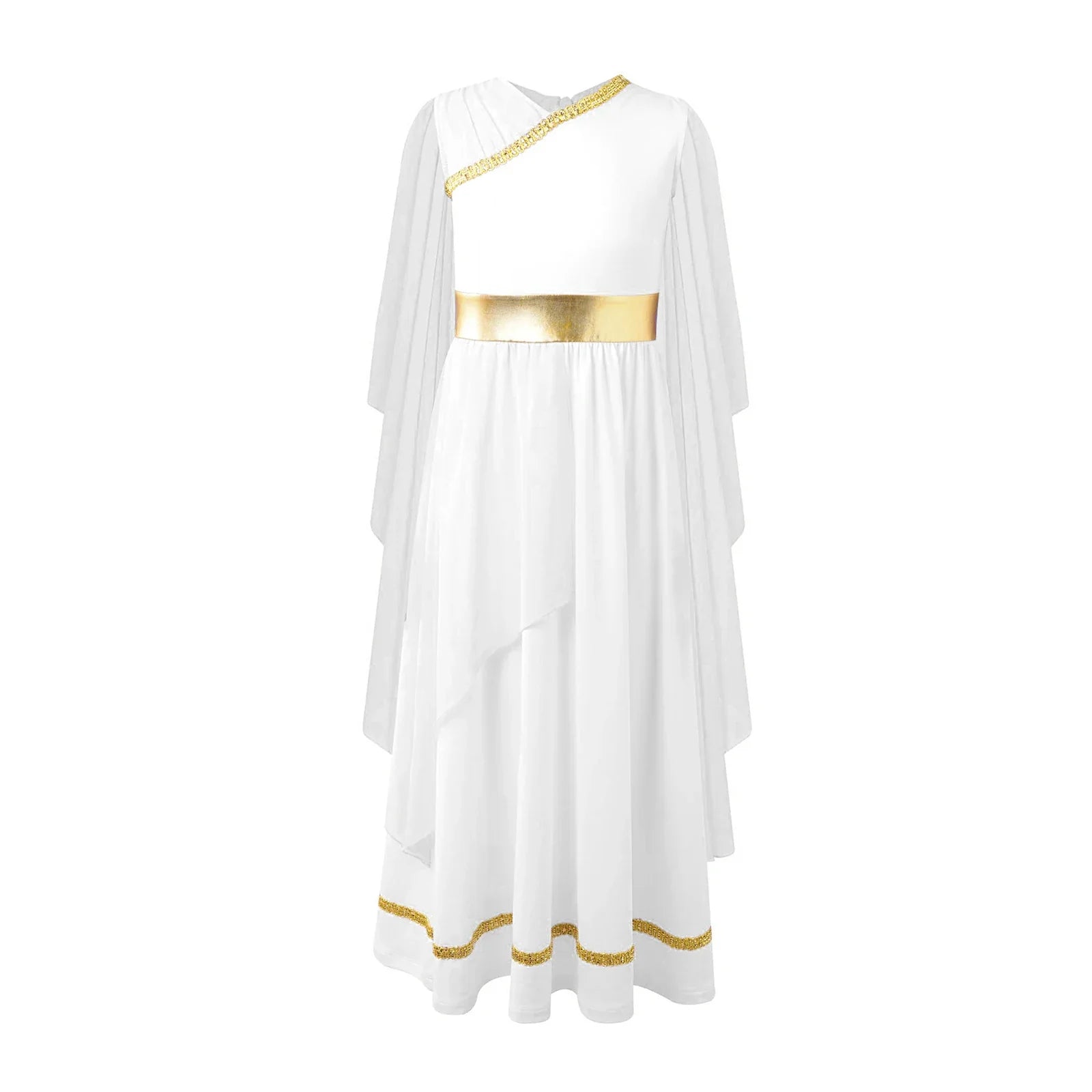 Meisjes Jurk - Griekse Prinses met Gouden Tailleband en Tule voor Carnaval 3