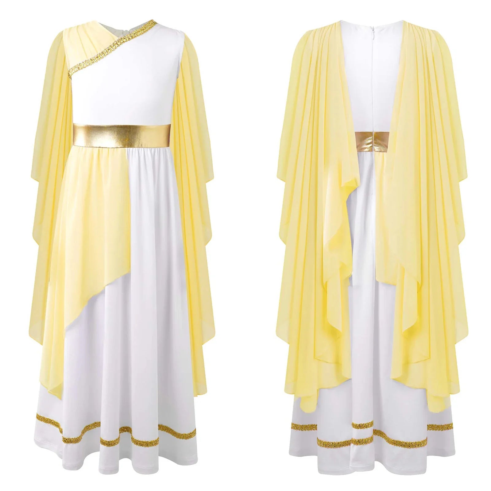 Meisjes Jurk - Griekse Prinses met Gouden Tailleband en Tule voor Carnaval 7