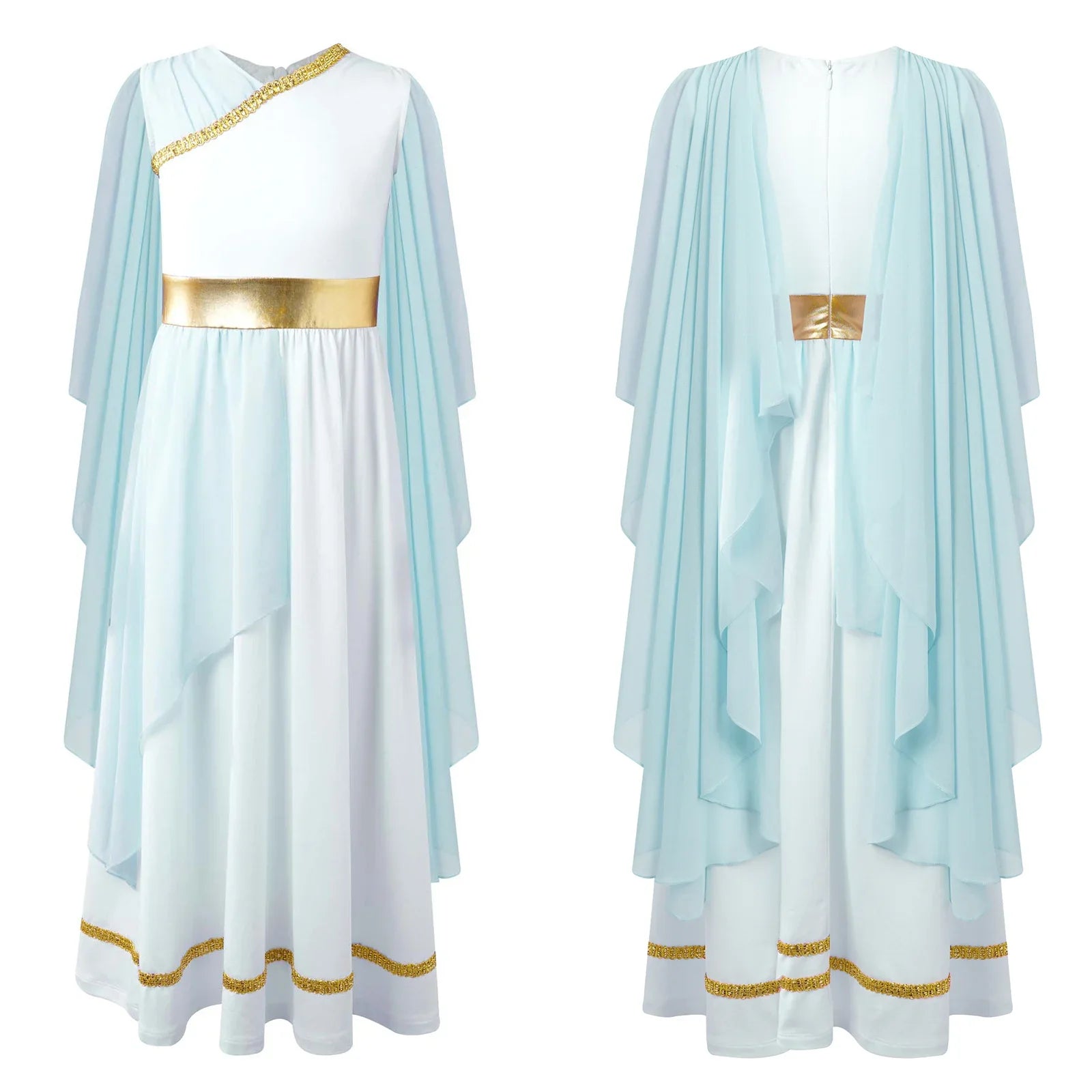 Meisjes Jurk - Griekse Prinses met Gouden Tailleband en Tule voor Carnaval 9