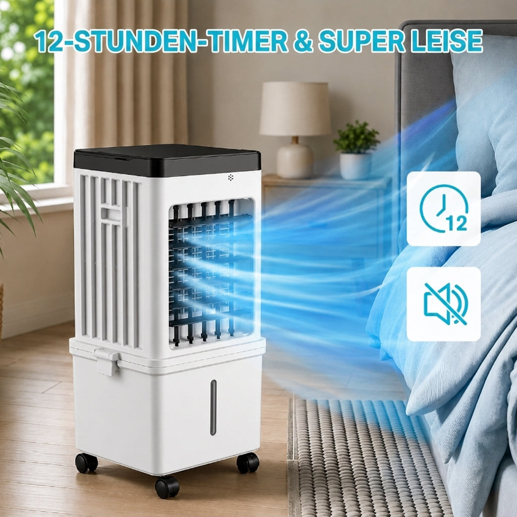 Mobiler Luftkühler – mit Eisakkus, Wasserkühlung und 3 Geschwindigkeiten 4