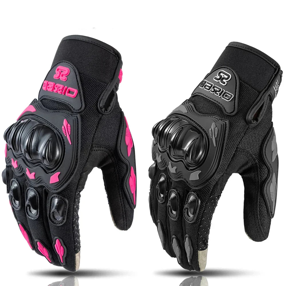 Motorhandschoenen Dames - Ademend, Touchscreen, Roze/Zwart, Verstelbaar 0