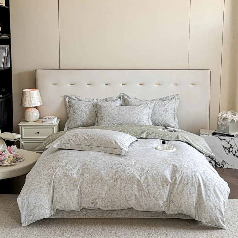 Neues 3-teiliges Bettwäscheset aus ägyptischer Baumwolle, hochwertiges Druckdesign, bestehend aus 1 Bettbezug und 2 Kissenbezügen, weich, verschiedene Größen 7