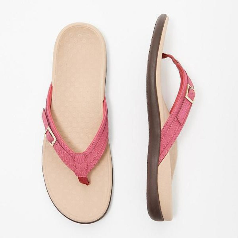 Orthopädische Damen Sommersandalen mit ergonomischem Fußbett | Rutschfest & bequem | 3-Zonen-Support, EU 35–42, Farbenwahl 0