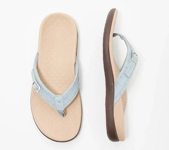 Orthopädische Damen Sommersandalen mit ergonomischem Fußbett | Rutschfest & bequem | 3-Zonen-Support, EU 35–42, Farbenwahl 3