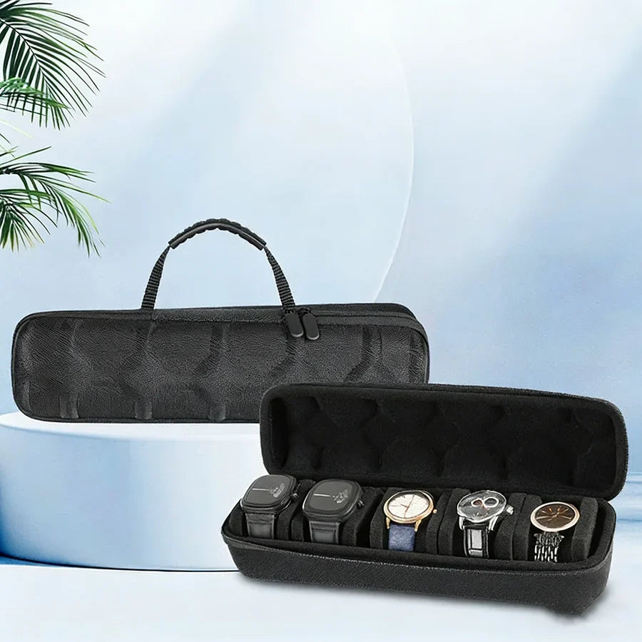 Portable Watch Box for Men - Travel Case Organizer with Anti-Move Storage 0