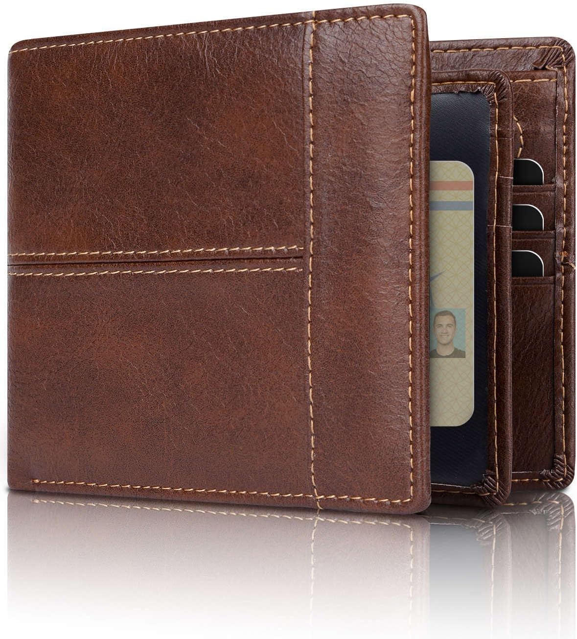 Premium RFID-Blocking Leather Bifold Wallet for Men - SlimArmor 4