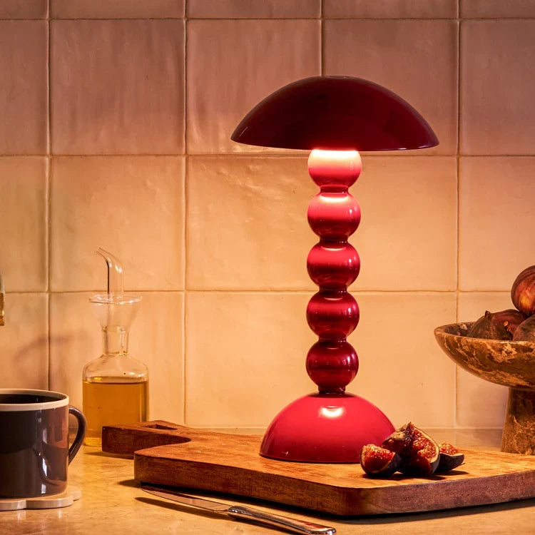Rechargeable Red Lacquer Bobbin LED Lamp with Adjustable Brightness 2