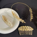 Retro Gouden Haarband Dames met Bladmotief, Tiara Stijl voor Bruiloften en Feesten 4