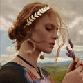 Retro Gouden Haarband Dames met Bladmotief, Tiara Stijl voor Bruiloften en Feesten 5
