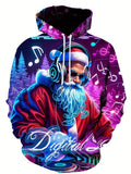 Rode Heren Hoodie met 3D-Kerstprint, Comfortabel en Stijlvol voor Feestdagen 2